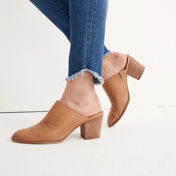Tan Leather Mules - Picture 1 of 5